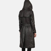 Fixon Hooded Black Trench Coat